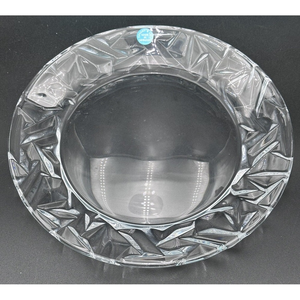 TIFFANY & CO.  "ROCK CRYSTAL"  8"  CRYSTAL PLATE  MINT  SIGNED‎ "NIB"